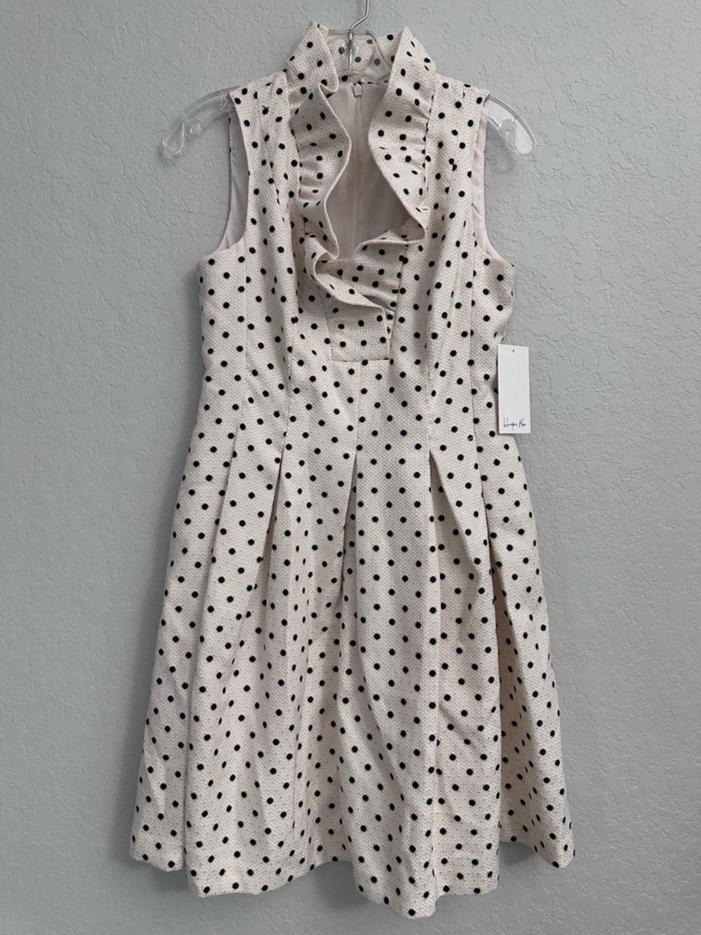 Harper Rose Metallic Polka Dot Fit and Flare Sleeveless Dress Size 4 NWT